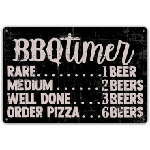 Lustiges Grilltimer-Schild aus Metall mit Spruch – Retro-Grillschilder mit Sprüchen für Küche, Restaurant, Café – Geschenkidee