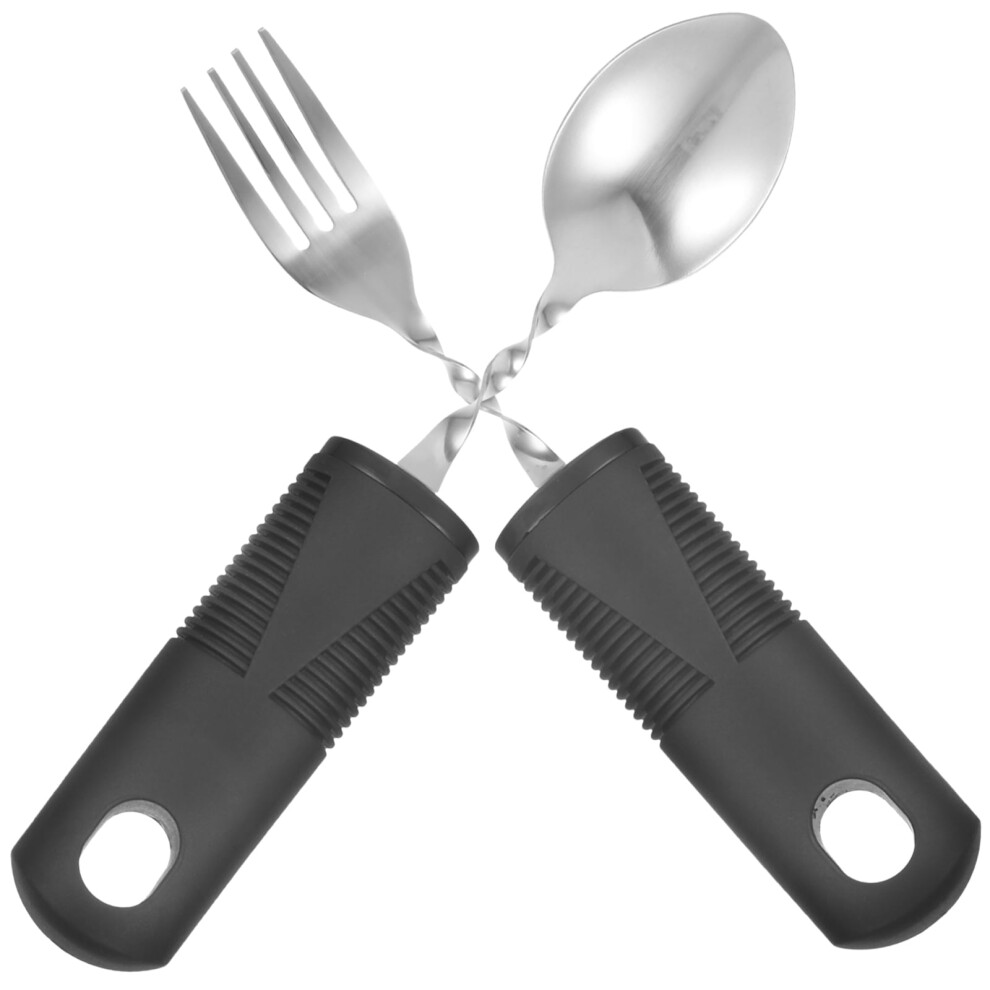 YuYiSan 1 Set of Elderly Tableware Tremble Proof Spoon Fork Disabled Elderly Food Eating Adaptive Utensils