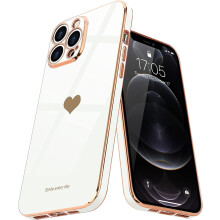 Roztomilý kryt pre iPhone 12Pro s trblietavým vzorom srdca pre ženy/dievčatá, mäkký silikónový kryt odolný voči nárazom s plnou ochranou