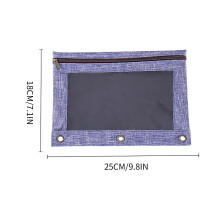 Estuche para lápices Yonrjhukm de tres agujeros con cremallera simple, bolsa de almacenamiento de documentos de PVC transparente con carpeta