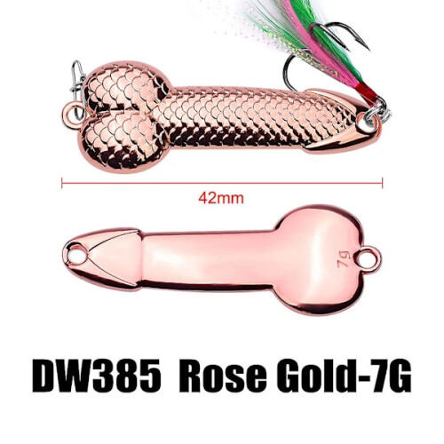 Wackelfischköder, Löffelköder, Federköder, Haken, Fiskeutrustning, Geschenk für Fiskeälskare [DB], Roségold, 36 g 1