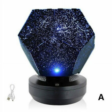 Luminária LED romântica com efeito de céu estrelado 3D, projetor de estrelas para decoração de quarto, luzes projetoras USB com música e