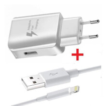 Charger - compatible with Apple - compatible with iPad 2019 10.2 - Fast charger 3A - USB Lightning cable - Optimal safety