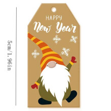 Kayannuo Christmas Decor Liquidación 100 piezas de etiquetas de papel kraft con lindos enanitos navideños para cajas de regalo y adornos navideños