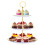 Βάση τούρτας 3 επιπέδων συμβατή με βάση για cupcakes, πύργο επιδορπίων με χρυσές άκρες 3