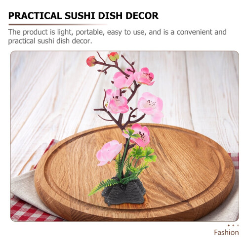 2 künstliche Sushi-Teller mit Blumenmuster für Küche oder Aquarium 2