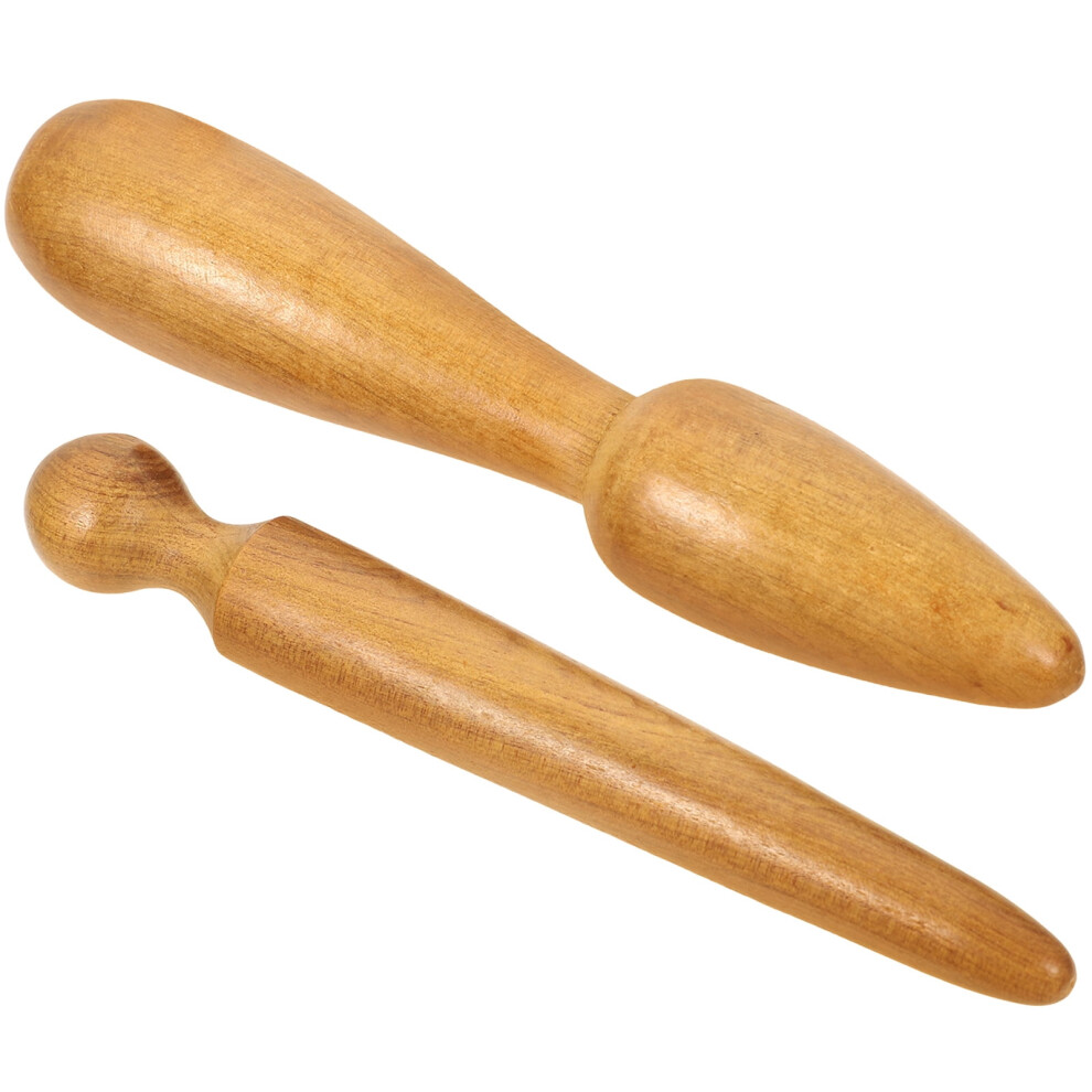 Eease 2Pcs Wood Handheld Body Massager Sticks for Self-Massage and Acupressure