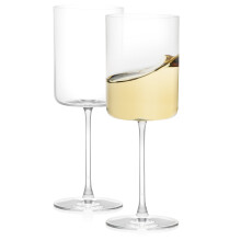 Verres à vin blanc en cristal Claire de JoyJolt, grand verre à vin [Lot de 2] Verres à vin à pied