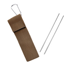 1 Set Durable Stainless Steel Chopstick Foldable Chopsticks with Storage Bag