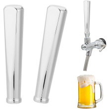 2Pcs Beer Tap Handle for Home Brewing, 7.5mm Hole, Chromium Plated Brass Faucet Compatible with Kegerator, Beer Tower, Ball Lock