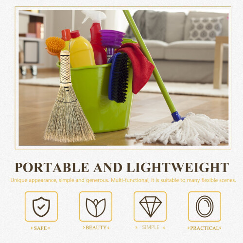 Corn Whisk Broom Small Corn Broom Short Handle Hand Broom Sweeping Mini Hand Broom 2