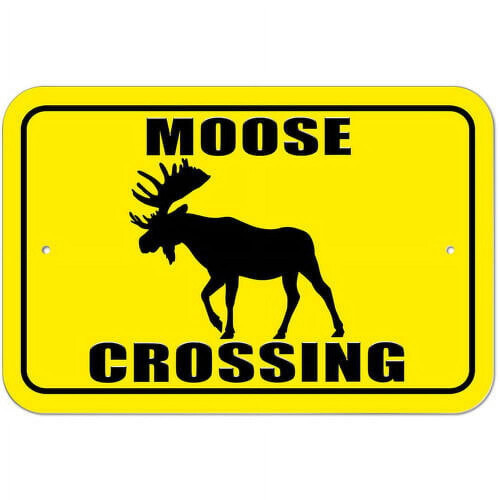 Moose Crossing Sign