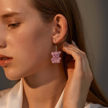 Jacenvly New Fathers Day Gifts Cute Flocking Little Earrings Girl Earrings All-Match Jewelry Earrings For Men Earring Yellow