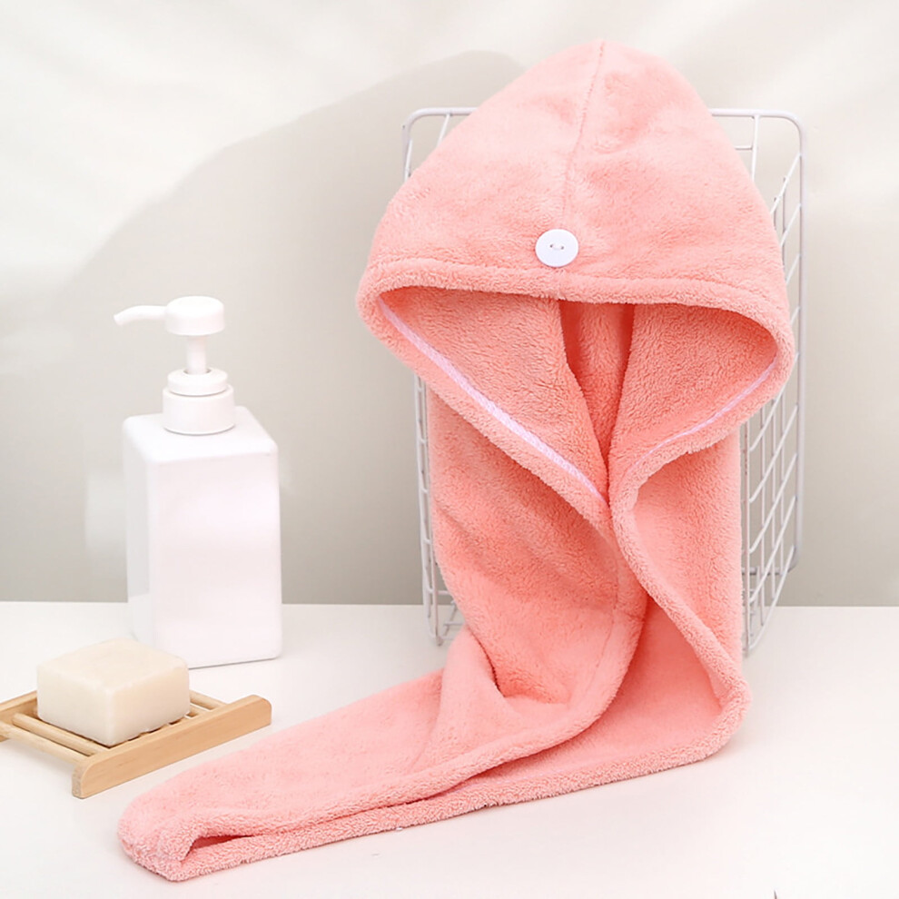 Coral Deyared Velvet Thickening To Increase Soft Absorbent Shower Cap Dry Hair Towel On Clearance