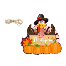 Thanksgiving Kalkon Dvärg Trähängande Festdekorationer Dörrdekorationer Hängande Skyltar