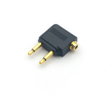 FOR50X Vergulde vliegtuig-/luchtvliegtuigaansluiting met 3,5 mm stereo hoofdtelefoon-/oortelefoonaansluiting