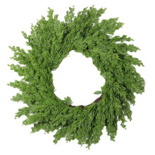 Couronne de cèdre Tkrady 50 cm - Décoration artificielle réaliste verte pour les fêtes, à utiliser à l'intérieur et à l'extérieur, pour la
