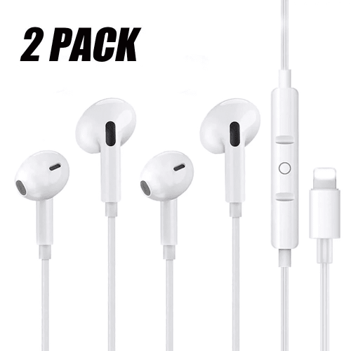 Auricolari cablati SIISLL con connettore Lightning e microfono, confezione da 2
