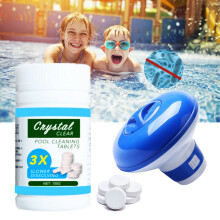 Bicoasu 100g Tablets Pool Cleaning Tablet+ Floating Chlorine Hot Tub Chemical Dispenser,Pool Cleaning Tools Swimming Balancers