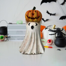 Liquidation ! Figurines de citrouilles d'Halloween 2024, statues lumineuses en résine, compatibles avec une décoration rustique, pour table ou