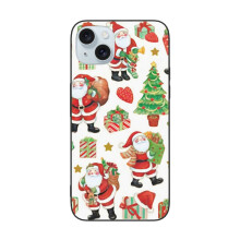 God Jul kompatibelt med iPhone15 telefonskal, stötsäkert telefonskal med PC + TPU för dubbelkamera kompatibelt med iPhone15Plus