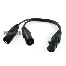 Adaptateur de câble micro DJ en Y XLR femelle 3 broches vers double mâle (16 AWG) pour lecteur DVD et microphone