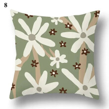 Taies d'oreiller en coton et lin pour chambre, bureau, canapé, style moderne et simple, motif géométrique cactus et plantes vertes, taie