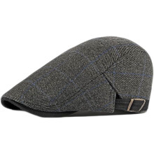 Casquette gavroche Kiibsot pour homme, casquette plate ajustable en tweed style Gatsby.