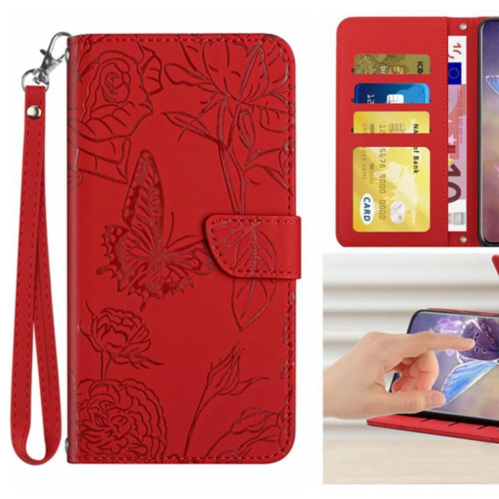 Case For Nokia X100 Pu Leather Flip Cover Flowers And Butterflies Anti-Drop Protection Shockproof Leather Case With Wrist Strap 9425574779496