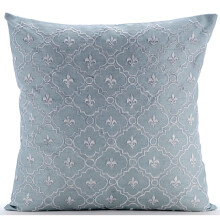 HomeCentric Fodere per cuscini azzurre 16x16 pollici Confezione da 2 Fodere per cuscini decorative in seta artificiale French Toile Compatibili con