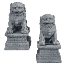 Lot de 2 figurines en pierre, symboles de protection et de richesse, décoration de bureau ou de paysage, cadeau de pendaison de crémaillère ou de