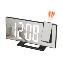 Réveil de bureau moderne à projection LED BKFYDLS, rotation à 180, design miroir
