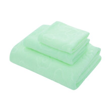 Déstockage de serviettes de bain (lot de 3, tailles 30x30, 70x30, 70x140), couleur jaune clair, lot de 3.