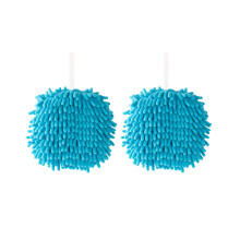 PAVEOS Lot de 2 débarbouillettes douces en peluche, serviettes suspendues pour sécher les mains, compatibles avec un ensemble de décoration de