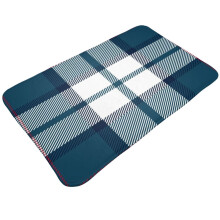 Tapis de porte écossais à carreaux tartan bleu, rouge et blanc, antidérapant et lavable, 51 x 80 cm, pour intérieur et extérieur, idéal pour la