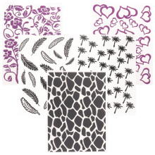 Bump Embossing Template Scrapbooking Folder Machine Plastic File Folders Textured Leaves for Crafts 5 Pcs