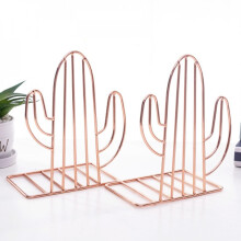 Eleanos Home Iron Wire Metal Bookends Cactus Design Decorative Book Holder Stand Rack For Home Office Library School Study Decoration