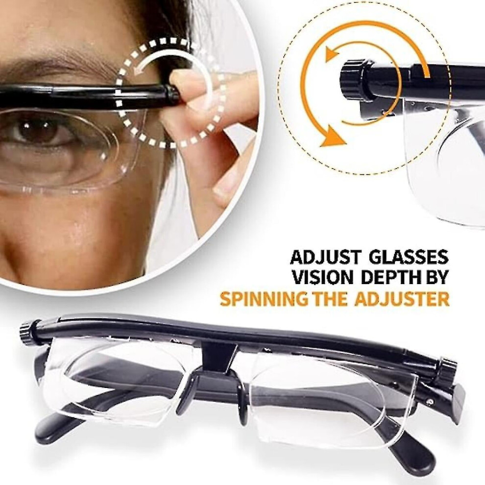Eyeglasses Focal Adjustable Glasses Near And Far Sight, Glasses Adjustable Focus Reading Glasses Lightweight For Women Men