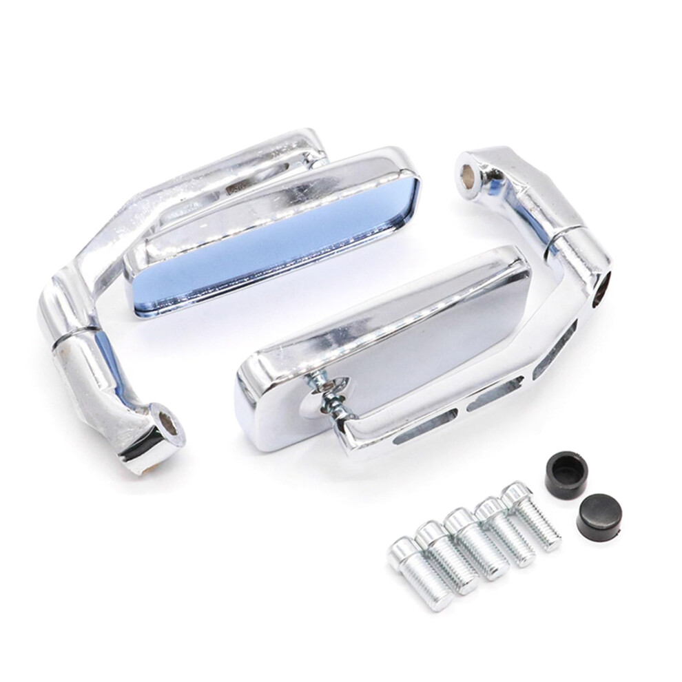 Motorcycle Rearview Mirrors 8Mm 10Mm Bolt Handlebar Mount Square Design Wide View Adjustable 9053599401292