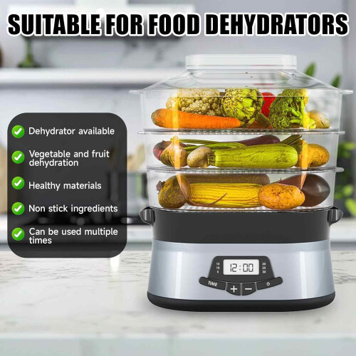 8Pcs Round Silicone Dehydrator Sheets 13 inch NonStick Reusable Fruit Dehydrator Mats Dishwasher Safe 1