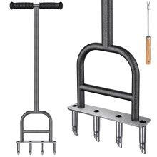 Lawn Aerator Manual Coring Tool with Stainless Steel Plugs and Rubber Grip for Healthy Garden Soil