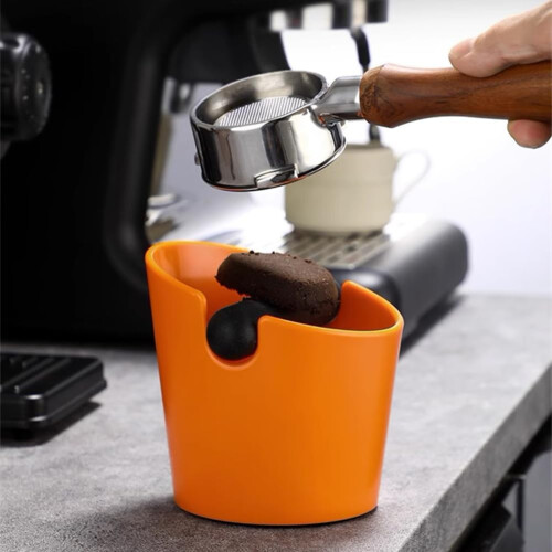 Orange 2.5L Open Coffee Knock Box with NonSlip Base and Deep Bowl Design 1