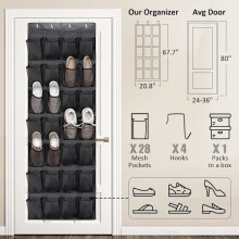 Étagère à chaussures suspendue à suspendre - Rangement de chaussures suspendu, Optimize U28Pockets Noir