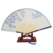 Fächer - Orientalische Winde [M19] - Blau/weiße Blüten Weiß