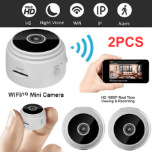 Kcavykas Wireless Wifi Outdoor Security Cameras 2PCs, 1080P HD Night Vision, Motion Detection, 360 Adjustable Snake Tube, Micro Cam with Audio