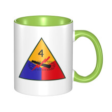 US Army 4th Armored Division Veteran Ceramic Coffee Mug Classic Stylish Tea Cup for Restaurant Office Home Gift 11 oz