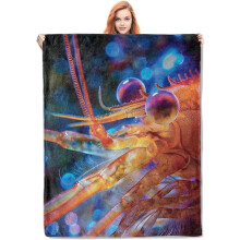 Couverture en flanelle à motifs de créatures des profondeurs marines, jeté doux et léger inspiré de l'art sous-marin fantastique, idéal pour