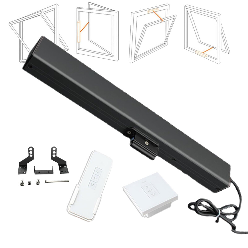 24V Electric Window Opener With Remote Control, 700Mm Stroke Heavy Duty Chain Actuator For Skylight And Roof Vent 9113335029828