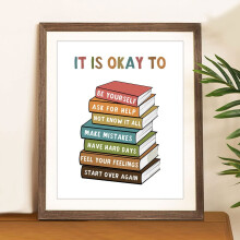 Boho Classroom Decor - It's Okay to Feel Wall Art, Compatible with All Playroom & Office Spaces, No Framed (11x14 INCH)