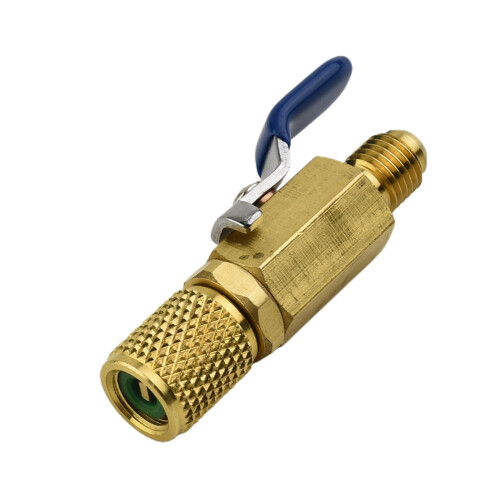 1X ευθεία σφαιρική βαλβίδα 1/4 ιντσών Sae800Psi για λάστιχο αυτοκινήτου R410A AC 2